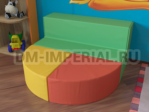 Оснащение детских садов, Мягкие модули, Комплект мебели диван Долька ММ-ММ-013