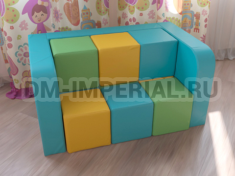 Оснащение детских садов, Мягкие модули, Комплект диван Машенька ММ-ММ-001