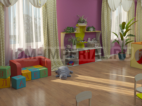 Оснащение детских садов, Мягкие модули, Комплект диван Азбука ММ-ММ-002